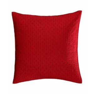 2 Levtex Home Red Euro Sham Cross Stitch 26" X 26" Cotton Timeless Collections